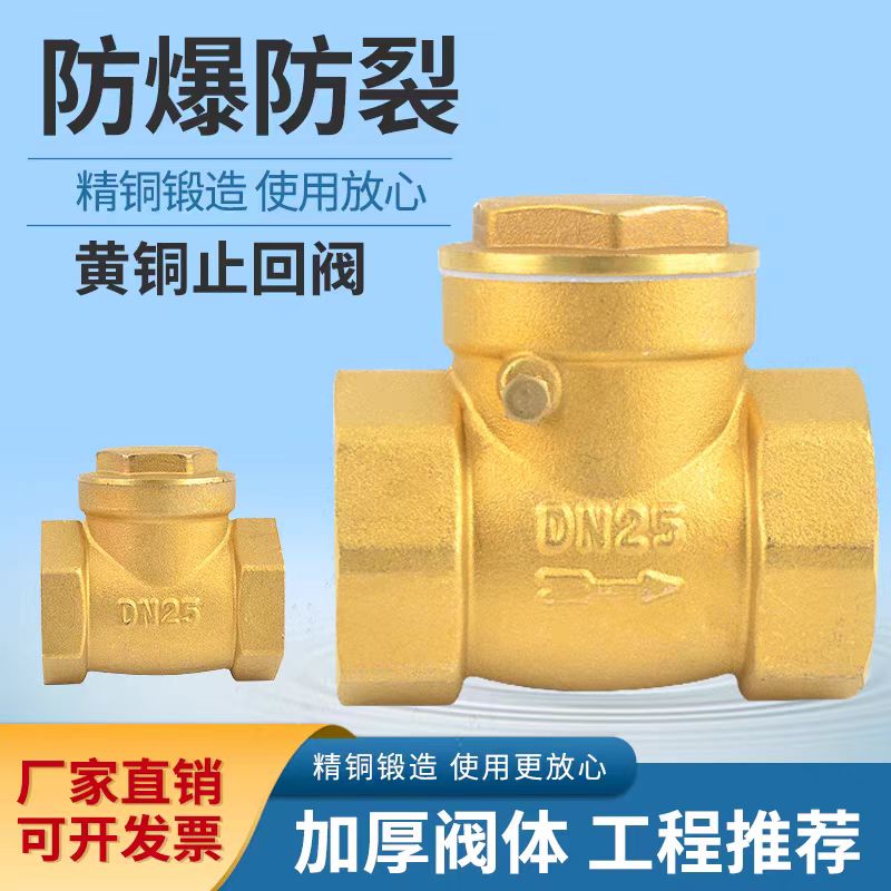 盛京联硕铜卧式止回阀逆止阀单向阀 DN32[1.2寸]个高清大图