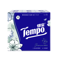 Tempo得宝茉莉花味迷你手帕纸7片12包纸巾 4层加厚外出迷你便携小包装有香卫生纸餐巾纸(新旧包装交替发货)