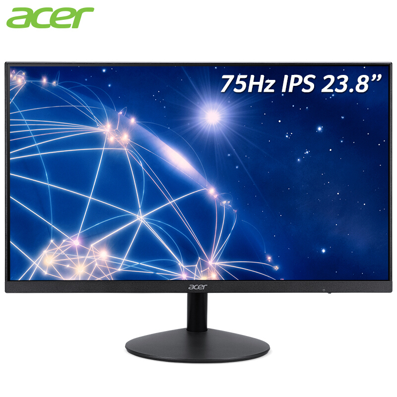 宏碁(Acer)23.8英寸1080P IPS屏 全高清HDMI+VGA可壁挂办公家用显示器E241Y