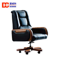 德诚和(DCH)德御系列高档新中式总裁椅老板椅实木真皮大班椅