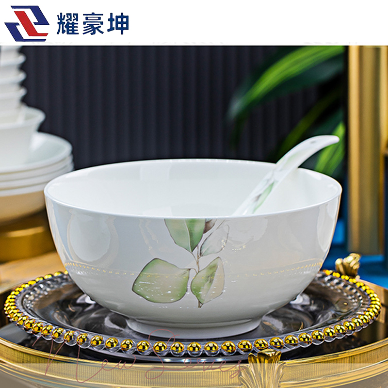 耀豪坤 春之意骨瓷餐具套装56件套YHLQ-56C/套高清大图