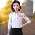 白衬衫女短袖免烫夏季新款韩版雪纺修身OL职业工作服衬衣 2XL125-135斤左右 白色（长袖）抗皱819