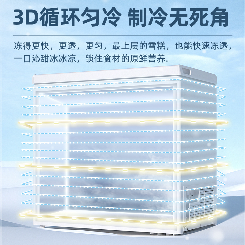 夏新48升冰柜一级能效小型家用冰箱冷柜冷藏迷你保鲜冷冻两用