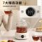 LOTOR养生壶迷你煮茶壶煮茶器办公室家用养生烧水壶玻璃煮水壶电热水壶多功能一体花茶炖煮壶 白色标准款 1L