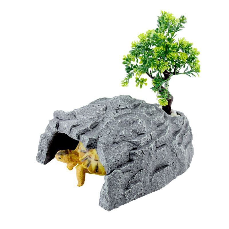 陆龟躲避洞穴躲避屋爬虫箱龟箱造景小龟屋乌龟晒台爬坡爬宠乌龟窝高清大图