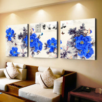 舒厅 沙发背景墙挂画客厅装饰画新中式餐厅现代简约三联画墙画欧式壁画 家和万事兴02-油画布面（40*40cm）