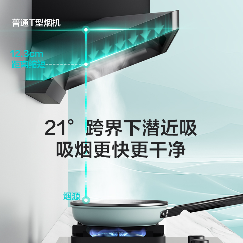 华帝(vatti)XS416超薄三腔小飞翼25m³ 风量1000Pa风压 AI智感恒吸一键自清洗高清大图
