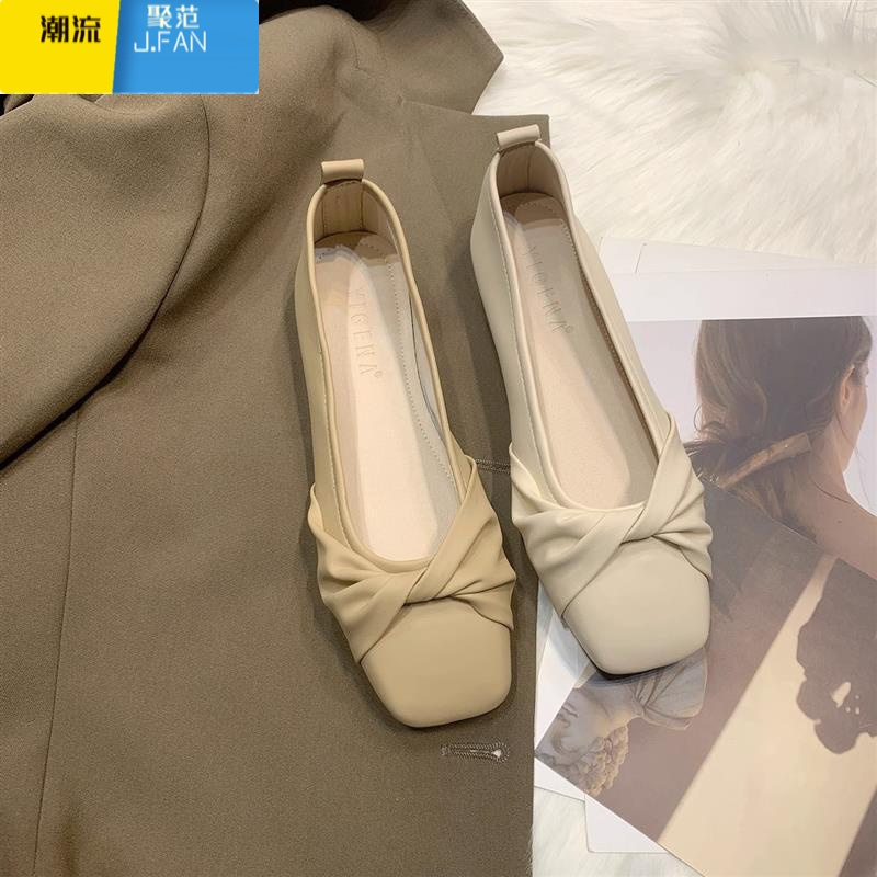 聚范女式上班久站不累鞋玛丽珍仙女风温柔软底瓢鞋百搭平底豆豆单鞋女