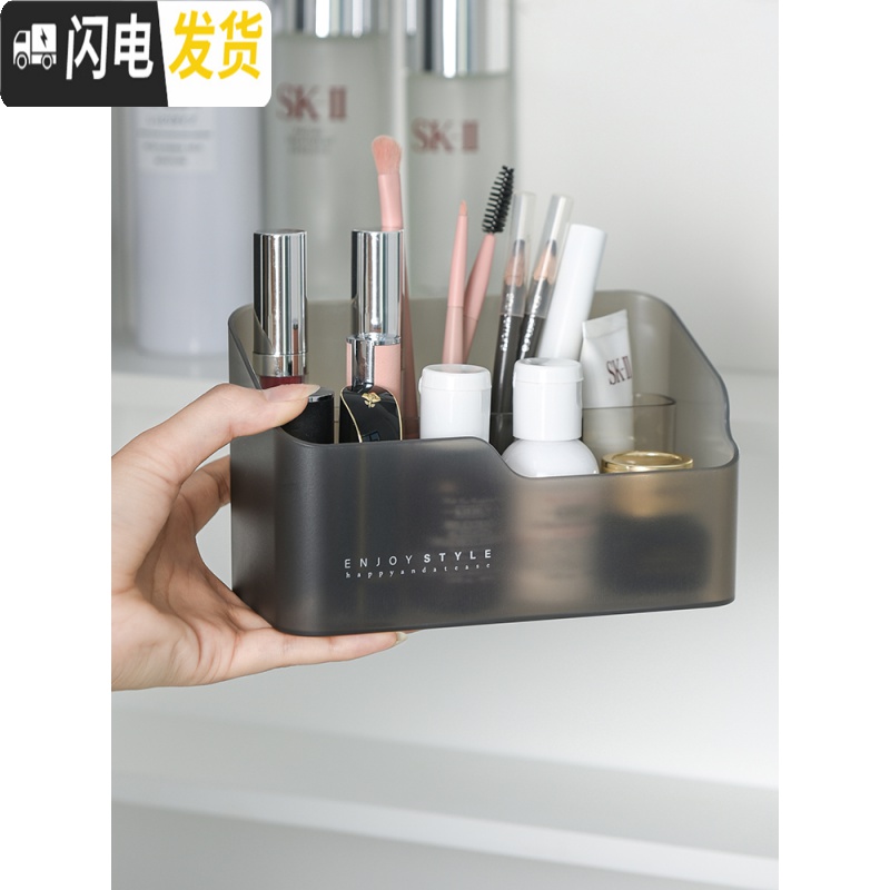 三维工匠 镜柜收纳盒桌面化妆品整理盒 梳妆台分格护肤品口红置物架高清大图