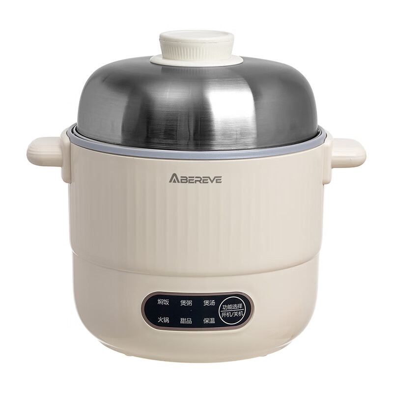 Abereve多功能锅电火锅电煮锅电热锅电饭煲家用多用途蒸煮一体锅1.8L 大容量一人食ABL-DYG1213(蒸屉款)高清大图