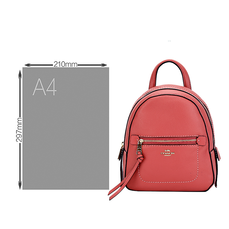 COACH 蔻驰 奢侈品 欧美时尚女士桃红色皮革单肩双肩两用包拉链女双肩包