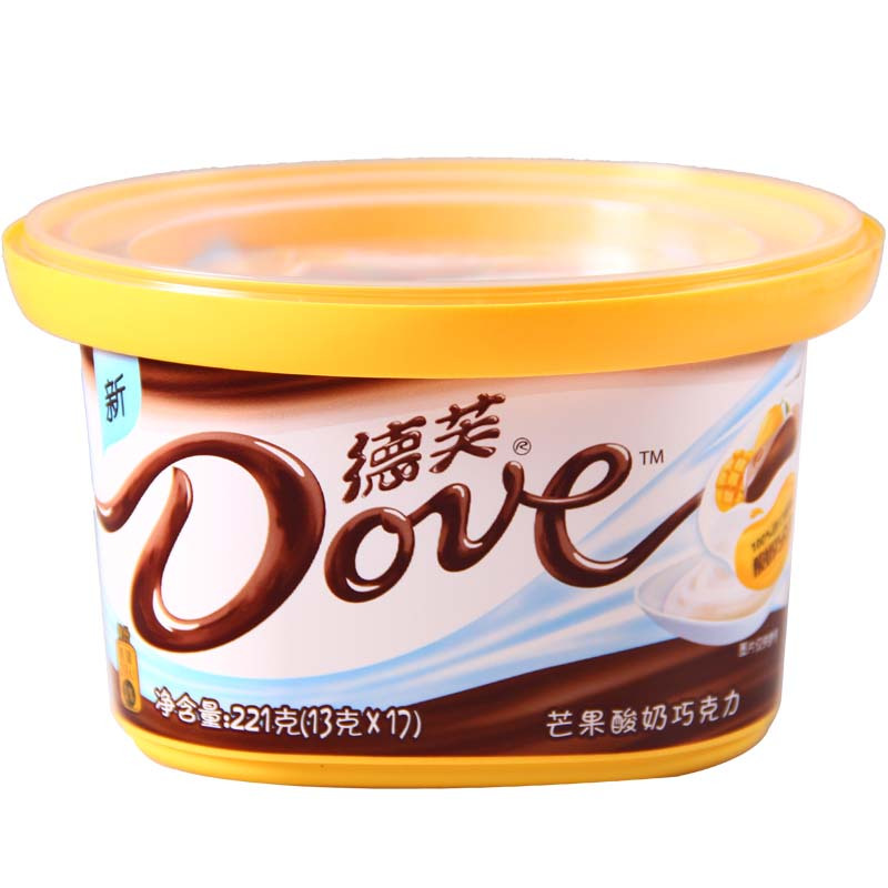 德芙巧克力芒果酸奶碗装巧克力221gx1碗糖果情人节礼物报价_参数_图片