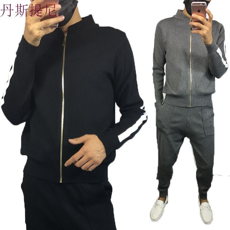 新款青年秋冬季开衫毛衣针织套装快手红人吴迪王豆豆同款情侣套装