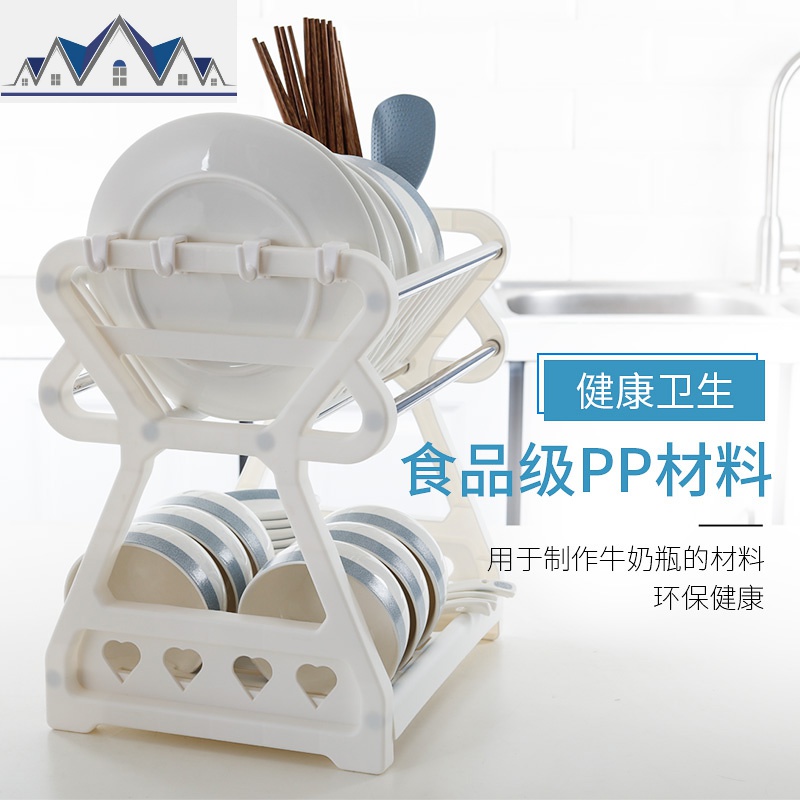 创意碗架碗盘沥水架厨房置物架双层碗碟架碗柜晾餐具收纳架碗盘架 三维工匠高清大图