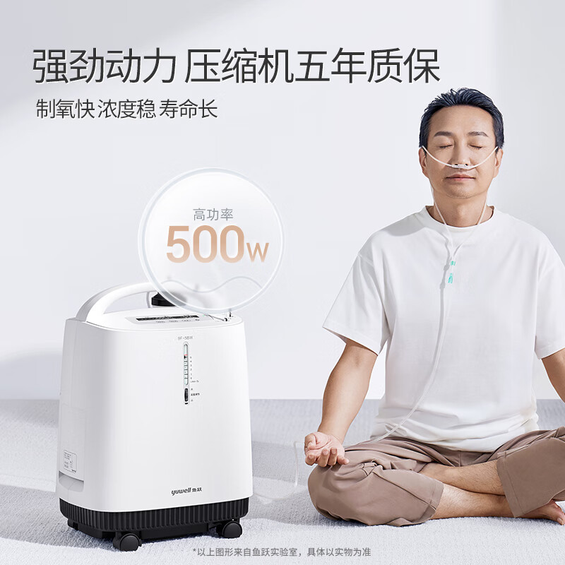 鱼跃(YUWELL)制氧机9F-5BW轻音医用5升氧气机家用带雾化