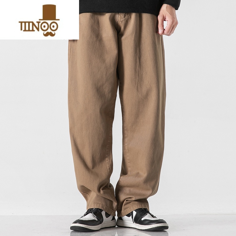 YANXU休闲裤男长裤秋季美式高街男士裤子款宽松直筒工装裤潮牌