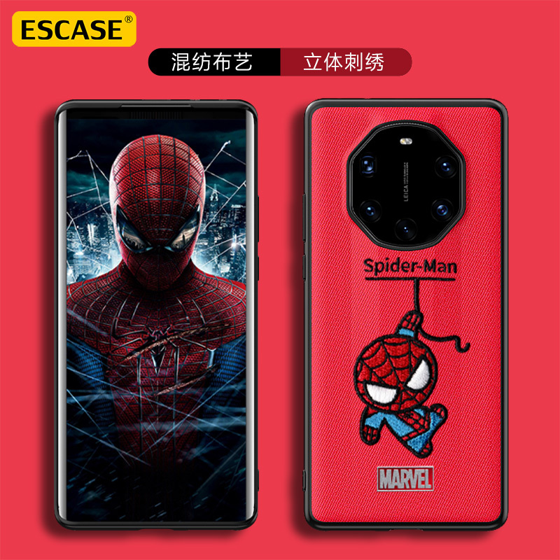 ESCASE 华为mate40RS保时捷手机壳huawei保护套硅胶 软边全包防摔高档刺绣男女同款漫威动漫