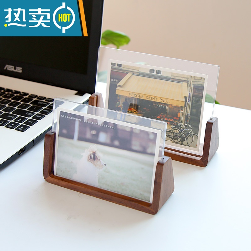 敬平U型U形摆台相框实木立体亚克力榉木5678寸10寸11寸A4创意洗照片 U型榉木横款 6寸(可放10.2*15.2c高清大图