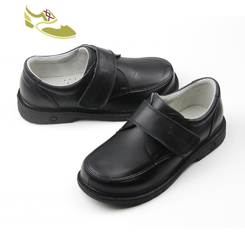 喻娄品牌男童黑色皮鞋真皮软底中小童小孩穿的皮鞋小学生柔软透气男孩