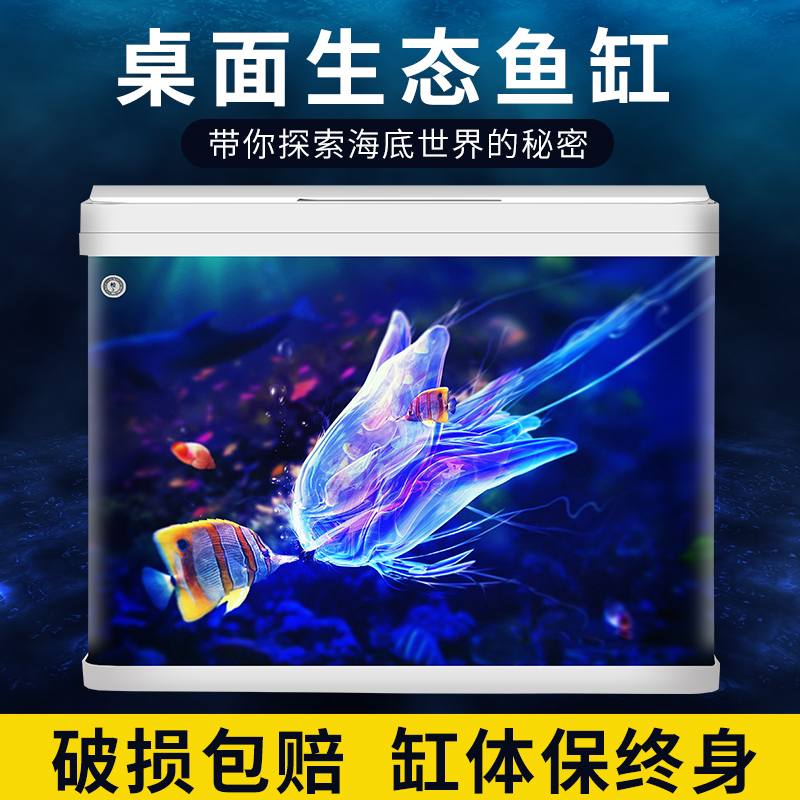 养鱼缸水族箱懒人免换水客厅创意造景家用桌面小型生态金鱼缸高清大图