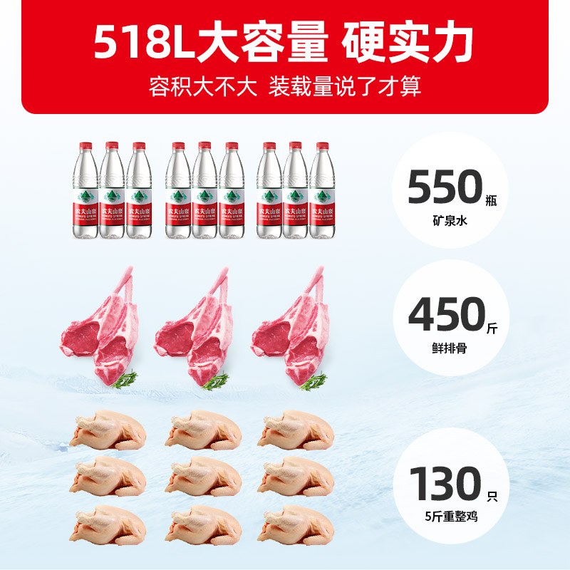 星星(XINGX) 601升 商用冷柜 冷藏冷冻转换柜 大容量冷柜 顶开门 商用大柜 BD/BC-628GE高清大图