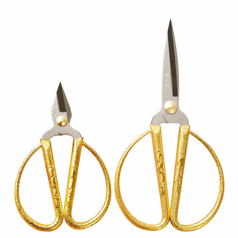 剪刀短款剪头金色手柄图案纹饰家用指甲剪办公学校剪刀my20022w700
