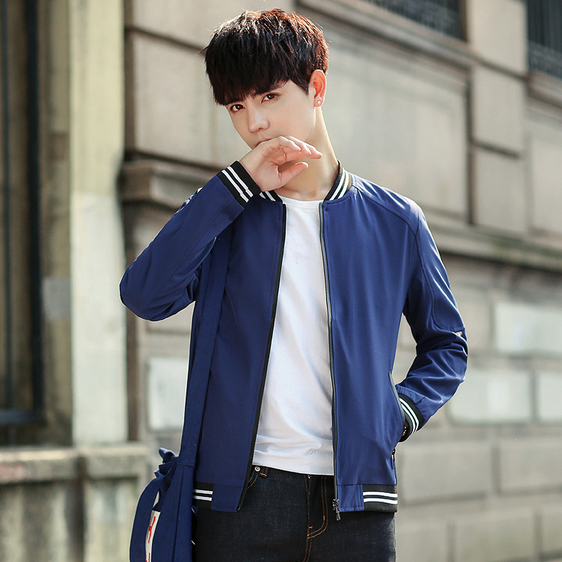 男士外套春秋新款秋季韩版潮流休闲修身帅气男装秋装夹克套装衣服