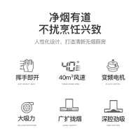 爱德(aide)欧式顶吸自动清洗挥手体感功能40立方大吸力 新风油烟机上门安装