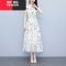 YIBUSHENG2024季新款中年洋气妈妈连衣裙遮肚子显瘦裙子气质女士冰丝长裙