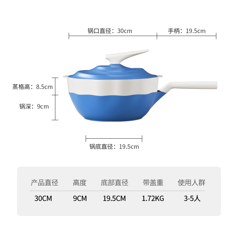 卡特马克海浪锅不粘锅高颜值网红海浪不粘炒锅炒菜锅电磁炉燃气灶适用高清大图