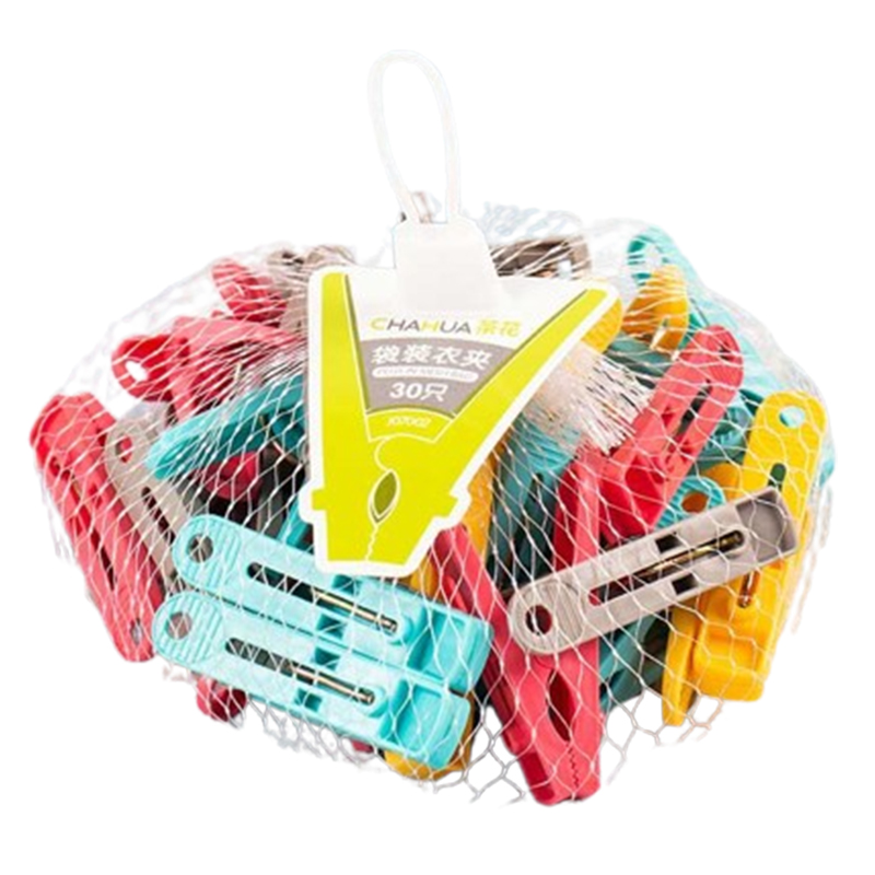 茶花衣夹防滑夹扣锯齿压口加厚材质咬合力强J07002(颜色随机)高清大图