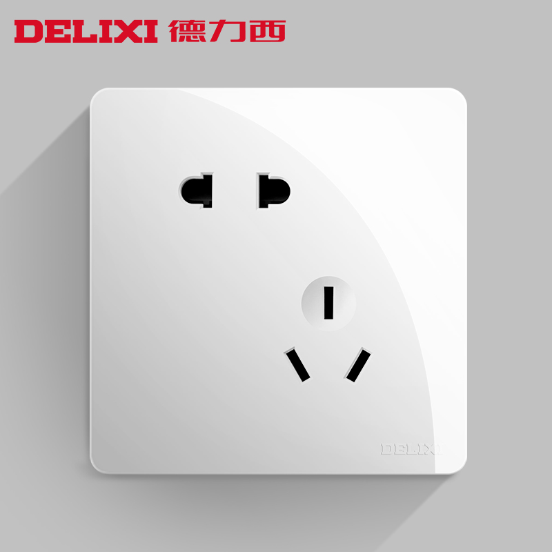 德力西(DELIXI)开关插座面板 电源插座CD821 白系列 其他86型插座面板 五孔插座套装 CD821白高清大图