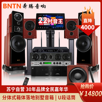 奔腾 (BNTN) 家庭影院K歌系统有源重低音炮客厅电视5.1别墅音响套装家用KTV音响影K功放配纽约旗舰点歌机套装
