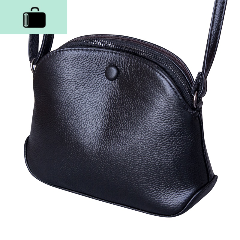 斜挎小包包女2020新款韩版百搭真皮单肩包时尚洋气牛皮迷你贝壳包NEWLAKE高清大图