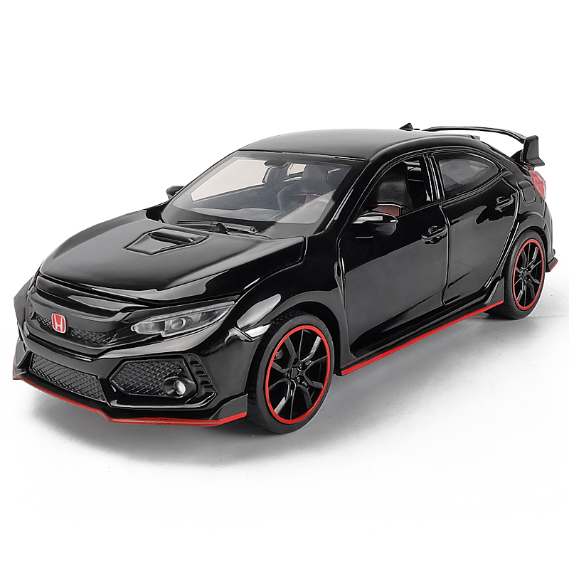 本田思域typer原厂132合金车模儿童玩具车仿真汽车模型摆件思域红加油