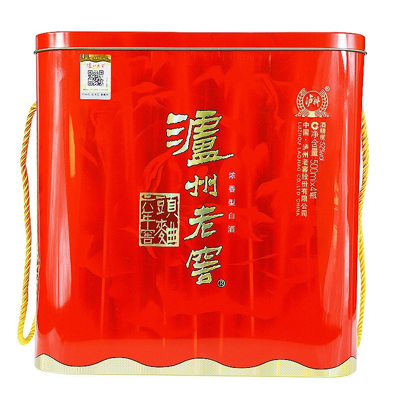 泸州老窖6年窖头曲量贩装铁盒版52度500ml4瓶浓香型礼盒