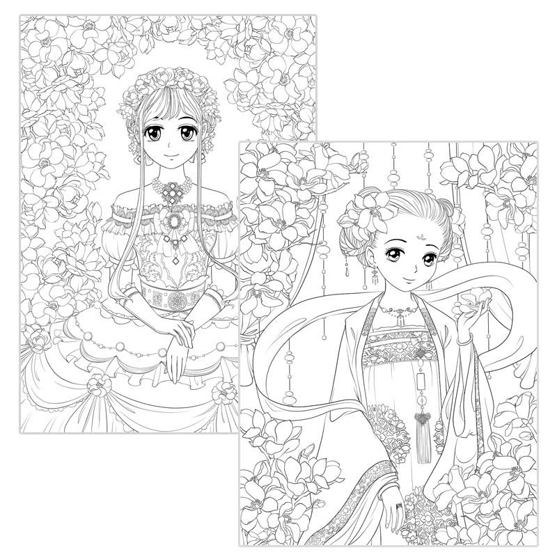 [新品]草莓熊和朋友们1000个贴纸全收藏 [正版]公主涂色珍藏版 小公主美少女线描绘画涂画书儿童涂色本 百变梦幻芭比高清大图