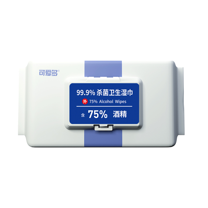 可爱多含75%酒精湿巾消毒除菌湿巾纸家用杀菌湿巾40片*1包