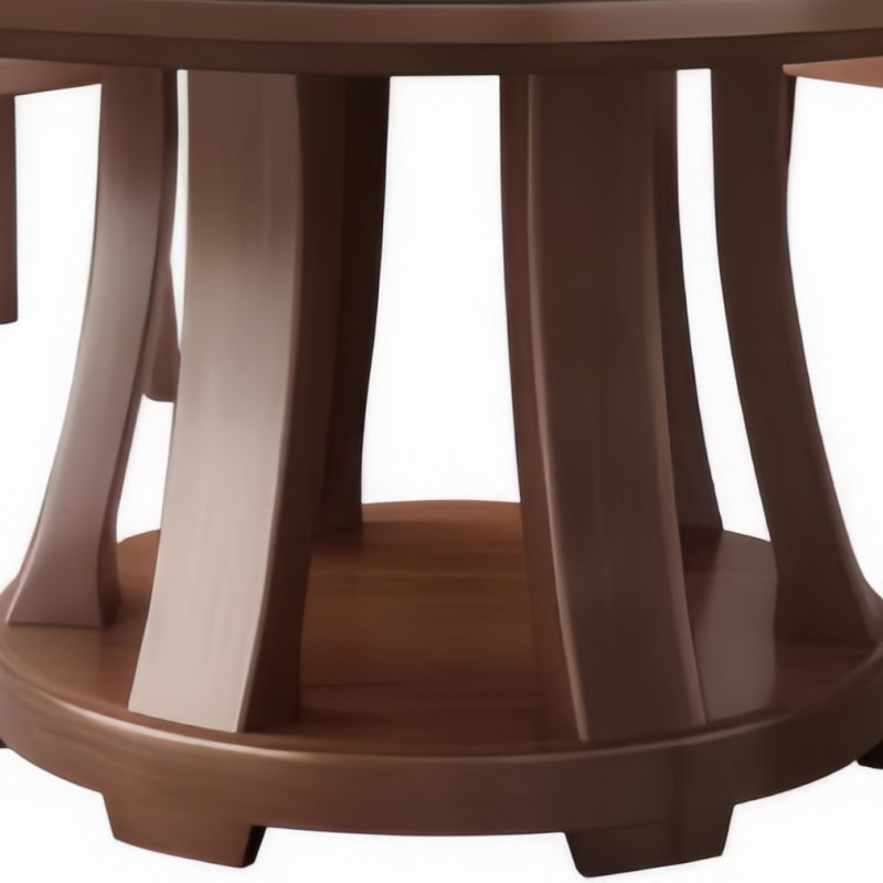 伟樽岩板实木餐桌140*140*76cm+椅子*8套高清大图