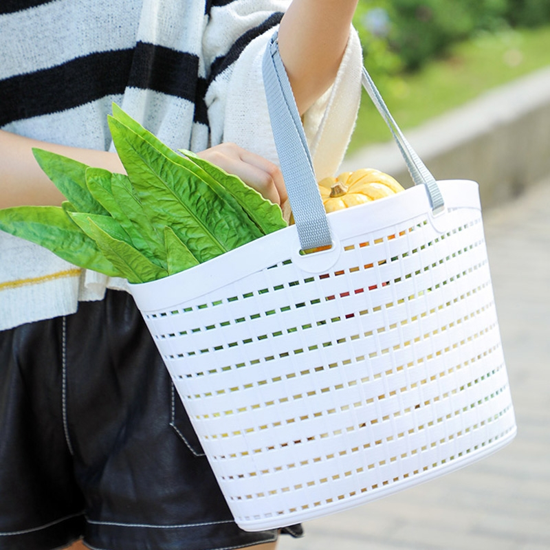符象手提买菜篮子购物篮居家多功能洗澡小浴筐浴室厨房收纳筐塑料零食