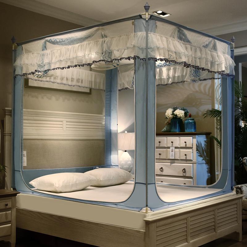 美帮汇三开坐床拉链蚊帐1.5米/1.8m床家用蒙古包公主加密加厚支架防摔高清大图