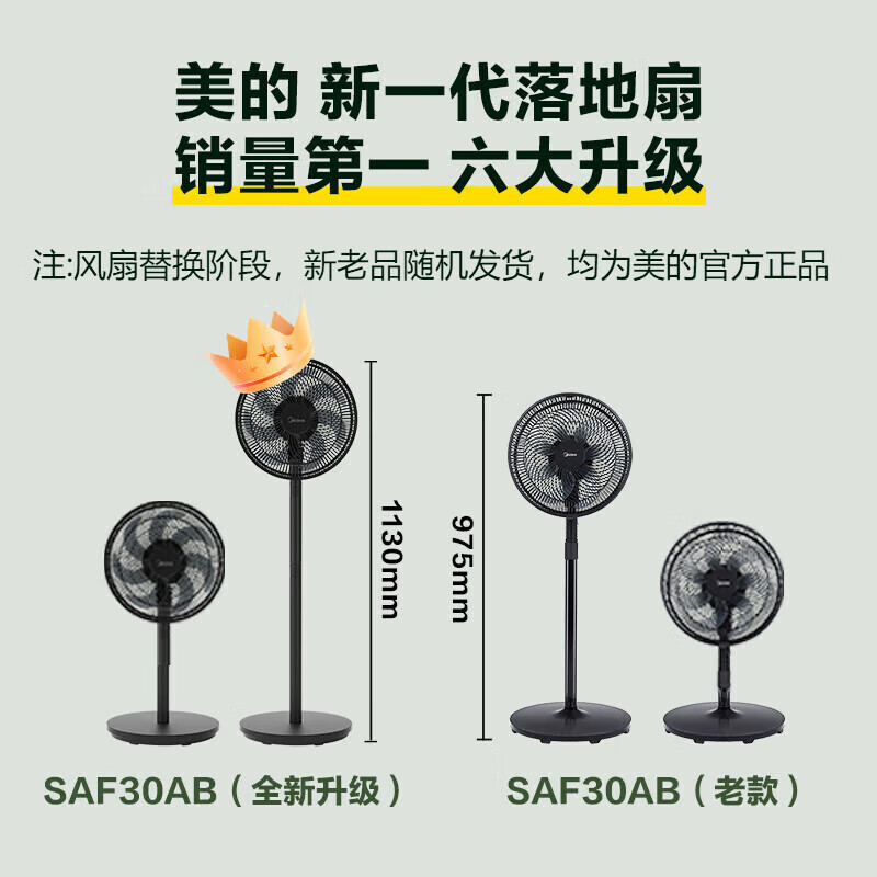 电风扇卧室家用落地扇台立式两用安静节能转页扇高清大图