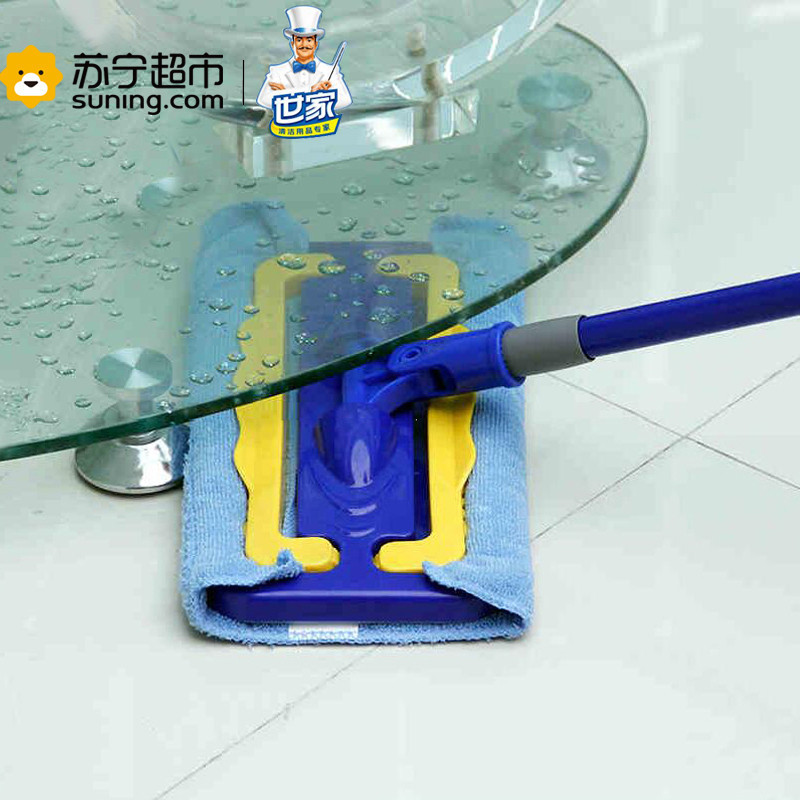 世家 除尘高手平板拖把 送拖布 懒人家用一拖净干湿除尘推夹毛巾墩布