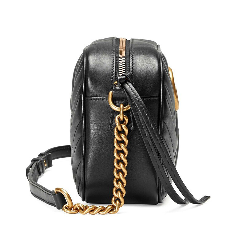 海外直邮gucci古驰女包ggmarmont系列黑色小号单肩斜挎包447632dtd1d