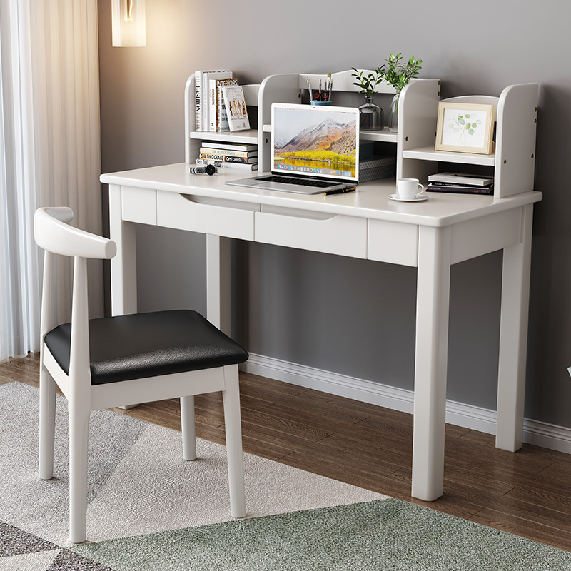 寻木匠北欧实木书桌书架组合简约家用写字桌子卧室学习桌电脑桌