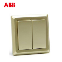 ABB开关插座 德逸珍珠金 二联/二位/二开双控开关面板AE106-PG