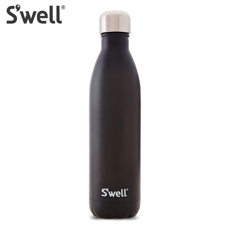 美国S’well 保温杯 LWB-ONX 750ml黑色玛瑙不锈钢保温保冷水杯男女便携式情侣杯