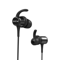 QCY M1c 蓝牙耳机入耳式运动跑步听歌重低音炮升级版蓝牙5.0双耳塞式挂脖式磁吸式 男女通用 可接听电话 黑色