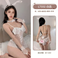 九里晴川俏皮兔女郎诱惑显瘦露胸性感开裆花边透视睡衣女制服套装_235