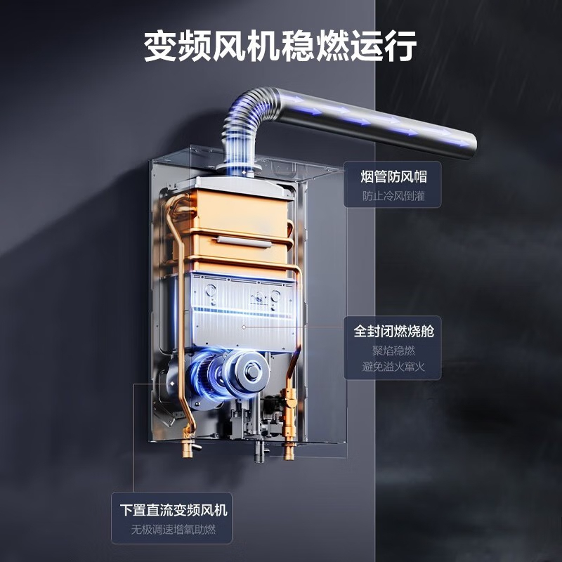 美的(Midea)[安睡M9 Pro]16升燃气热水器天然气零循环恒温家用高清大图